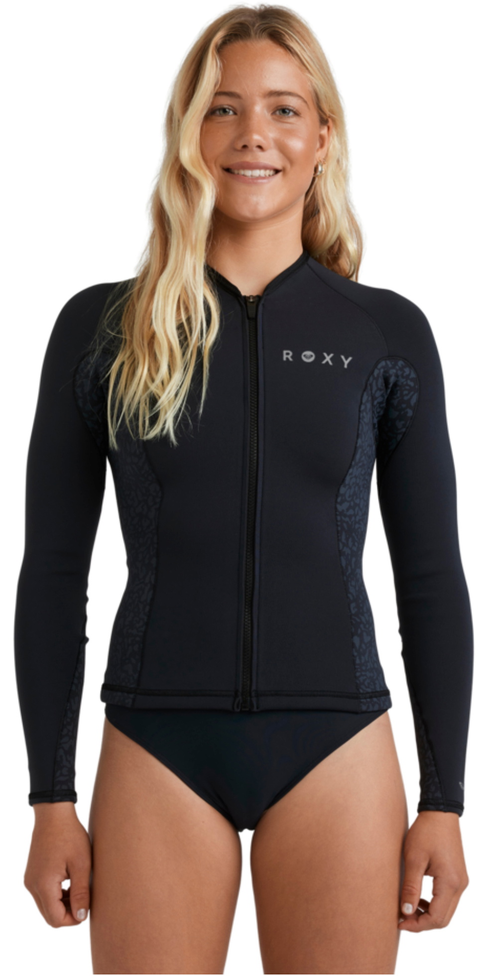 ROXY silhouette 135 × FLUX GU SM Essentials - Women's Black Long Sleeve Back Zip One-Piece | Roxy